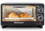 Elite Gourmet ETO490 9L/4 Slice Countertop Toaster Oven with 30 Minute Timer, Adjustable Temperature Control, Includes Baking Tray and Wire Rack, Baking,