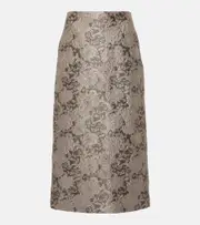 ['S Max Mara] 'S Max Mara Diletta jacquard midi skirt UK 12 grey