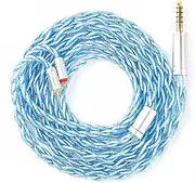 KBEAR 7030 2 Pin IEM Cable 4.4MM, Headphone Extension Blue Braided 4-Strand Earbuds Cable for Truthhear Zero/Hexa, Simgot EW100P/ EW200, Kiwi Orchestra Lite, Moondrop Aria/Blessing, KZ ZST/AS10