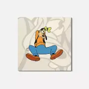 Goofy Cartoon Relax 4'' X 4'' Square Wooden Coaster