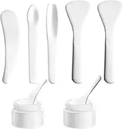 MOLZINY Pack of 5 Cosmetic Spatulas Cosmetic Stainless Steel Make Up Curved Spatula Mini Stainless Steel Cream Spatula for Face Mask Cosmetic Spatula Applicator Spoon for Cream Lotion Moisturising