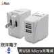 iMAX 2.4A USB充電器 豆腐頭 雙USB電源供應器 (CHAO-0524) 適用 手機 平板 筆電 行動電源