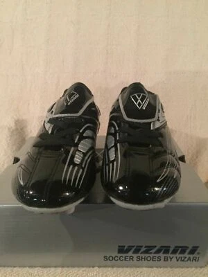 New in Box Youth Vizari Striker FG Black/Silver Soccer Cleats #93290