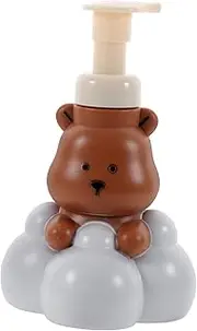 FOYTOKI Adorable Cloud Bear Foam Dispenser Bottle Travel Pump Bottle for Soap Shampoo Refillable Foaming Soap Dispenser for Bathroom Kitchen Use