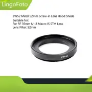 EW52 Metal 52mm Screw-in Lens Hood Shade for RF 35mm f/1.8 Macro IS STM Lens