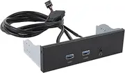 USB3.2 GEN1 Front Panel Adapter, 5.25 Inch 3 Port 19 Pin Hub Adapter for PC, Linux, 7 8 10 11 2003, with 5Gbps Transfer Rate, 2 USB Ports, Headset Port, Iron Material