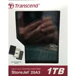 創見 STOREJET 25A3 2.5吋 1TB USB3.1 GEN1 纖薄抗震時尚行動硬碟