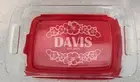 Personalized Pyrex Baking Dish Engraved with your name 7x11 Hibiscus