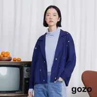 在飛比找蝦皮商城優惠-【gozo】➤小炸彈西裝領毛衣外套(藍色/綠色_F) | 女