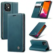 CaseMe iPhone 12 Mini Classic PU Leather Folio Case Cover Apple Skin [Teal Green]