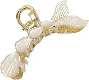 PLAFOPE Mermaid Tail Hair Clip for Women Nonslip Pearl Claw Clamp Stylish Hair Accessory for Weddings Travel and Everyday Use Durable Design with Appearance