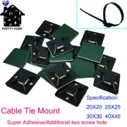 100 Pcs Self Adhesive Cable Wire Zip Tie Mounts Base Clamps Clip Black Square