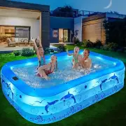 Bestway 12ft Steel Pro Frame Inflatable Pool with Lights– Large Outdoor Swimming