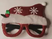 Santa Hat Glitter Holly Christmas Snow Flake Novelty Glasses Stocking Stuffers