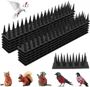 Proxima Direct 12 PCS Bird Spikes Outdoor Plastic Fence Spikes Anti Climb Spikes for Pigeon Cat Racoon, Windowsill Fence Roof Keeping Birds Away, No More Bird Nesting Dropping (Black)