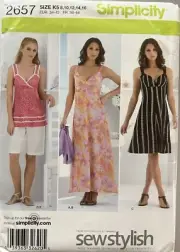 Simplicity Sewstylish 2657 Misses'/Petite Shorts, Dress or Tunic sz 8 - 16 uncut