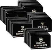 [SAITECH IT] 50 Pcs RFID Blocking Card NFC Contactless Debit/Credit Card ATM Passport Protector ideal for Men & women slim with World map design perfectly fit in wallet(Black), Black, Rfid Card