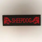 Sheepdog Patch — Badge Embroidered Hook and Loop — Red Black Army Military Dog
