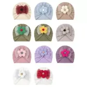 Turban Hat Caps Infants Caps Bowknot Flower Headwrap Breathable Bonnet Caps