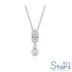 【925 STARS】純銀925閃耀美鑽幾何縷空菱形珍珠項鍊 純銀項鍊 造型項鍊 美鑽項鍊 珍珠項鍊 情人節禮物