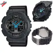 Casio Men s GA 100C 8ACR G Shock Analog Digital Watch, Grey Neon Blue