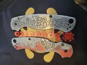 Spyderco Paramilitary 2 Pm2 Deep Laser Engraved Awt Aluminum Scales 2 Tone
