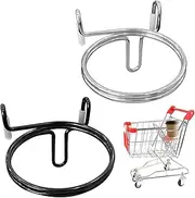 2 Pcs Shopping Cart Cup Holder,Shopping Cart Drink Holder,Portable Cup Holder Shopping Carts Attachment Drink Holder for Hanging Coffee Cup Drink Cups for Hanging Drink Cups Coffee Cup