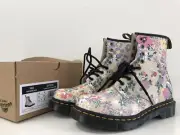 NIB Dr. Martens Women's US 6 Floral Mash Up Backhand Leather 1460 Lace Up Boots