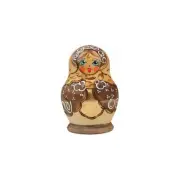 G.Debrekht Russia Nested Dolls Gold Floral Bw 5 Nest Doll 3 in.