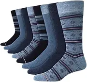 [Tommy Hilfiger] Mens Dress Socks - 8 Pack Stylish Crew Socks for Men, Breathable, Moisture-Wicking & Stretchable, Size 7-12