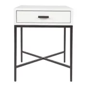 Cafe Lighting & Living Nessa Bedside Table (Black/White) - 45cm x 45cm x 60cm