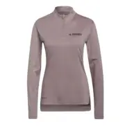 Adidas Terrrex Half Zip Fitness Top Ladies Mauve Size XL (16) #REF4