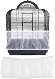 Shell Skirt Mesh Cover Pet Bird Cage Guard Nylon Net Seed Catcher S/M/L Black...