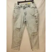 Sonoma Mom Jeans Womens Size 11S Distressed High Rise Stonewash