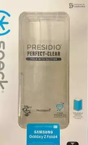 Speck Presidio Perfect Fold Case with Glitter for Samsung Galaxy Z Fold4 -Clear