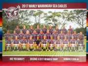Framed 2017 MANLY SEA EAGLES NRL Poster - 62cm x 44.5cm x 3cm