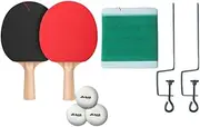 Leona Co Table Tennis Bounce Set On Most Table, 2 Ping Pong Paddles with 3 Ping Pong Balls and Net and Net Brackets, Ideal Indoor and Outdoor Table Tennis Rackets Set Family Fun