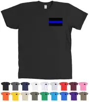 Thin Blue Line Police Support Flag Shirt Law Enforcement Lives Matter - NEW