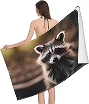 VPPUR Cute Raccoon (1) Print Camping Bath Towel 52 x 32 in Soft Highly Absorbent Quick Dry Towels for Bathroom