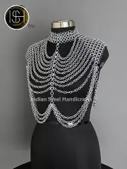 Chainmail Harness, Shoulder jewelry, Chainmaile Chain Layers, Cosplay, SCA, Larp