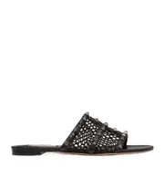 Valentino Rockstud Slide Sandals 39 black