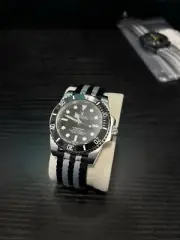 Bond Nato Style Replacement Strap bespoke Black Gray In Soft Nylon 20mm Custom