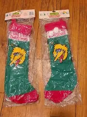 2 Sesame Street Christmas Stockings BIG BIRD Vintage original packaging