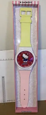 Hello Kitty Wristwatch Wall Clock Pink Yellow Red Face Sanrio NEW