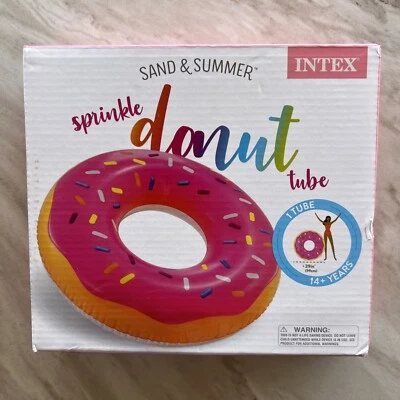 Intex Inflatable Pink Sprinkle Donut Pool Float Summer Kids Fun Adult Water NEW