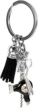 CLISPEED Barber Keychain with Tassel Hair Stylist Keyring for Bag Decoration Hairdresser Pendant Accessory Cute Keychain for Backpacks Handbags