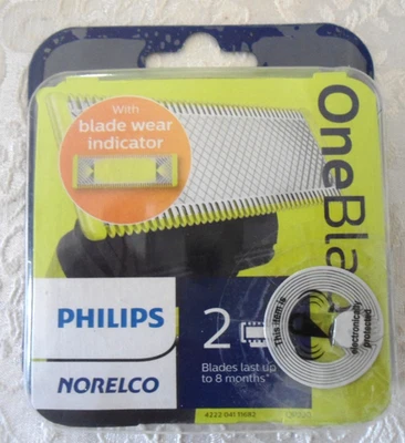 NEW/NIP Philips Norelco OneBlade Replacement Blades Cartridges 2-Pack QP-220/80