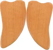 VALICLUD 2pcs Heart Shaped Wooden Gua Massage Tool Natural Wood Scraping Board for Muscle Relief and Skin Exfoliation Cute Design for Skincare Routine and