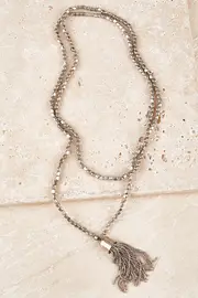 Beaded Tassel Necklace--ZOD-MSA0045