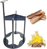 Firewood Kindling Splitter Heavy Duty Steel Firewood Distributor, Portable Wood Splitter with Double Cutting Wedge, Manual Firewood Cracker for Fire Pit, Pizza Oven, Fireplace